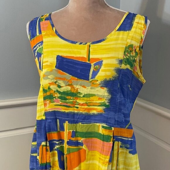 Jams World Vintage 90's Low Tide Janice Tank Pocket Midi Dress Small - Picture 2 of 8